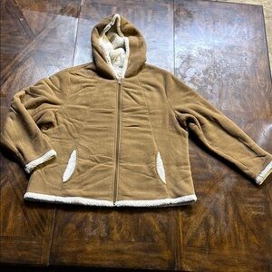 Faded Glory Brown and White Fleece Jacket